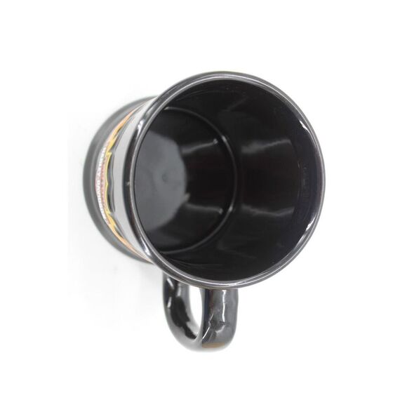 2002 Harley Davidson Relief Mug EUC 16 oz Black With Embossed Logo & Flames - Picture 6 of 7